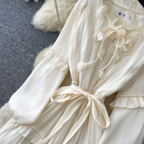 French Style A-line Ruffled Dress