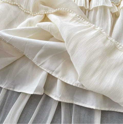 French Style A-line Ruffled Dress