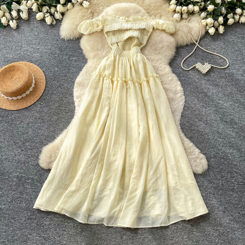 Puffy Sleeve Off-shoulder Dress