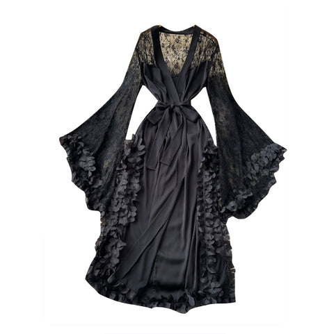 Sexy Satin Patchwork Lace Dress