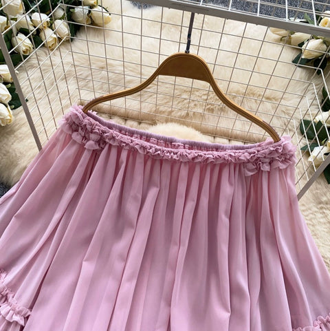Off-shoulder Ruffled Cake Shirt
