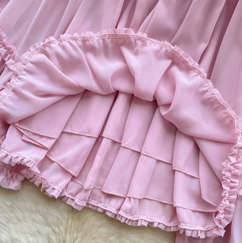 Off-shoulder Ruffled Cake Shirt