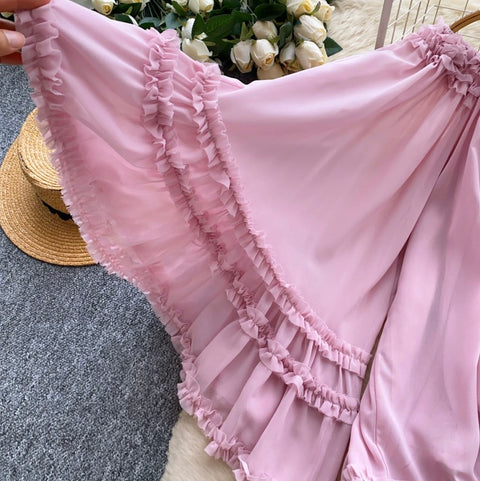 Off-shoulder Ruffled Cake Shirt