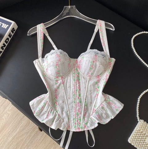 Sweetie Floral Print Fishbone Camisole