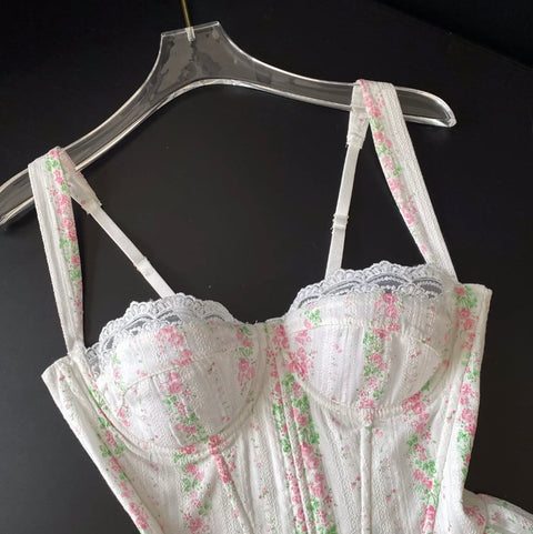 Sweetie Floral Print Fishbone Camisole