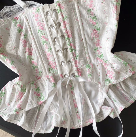 Sweetie Floral Print Fishbone Camisole