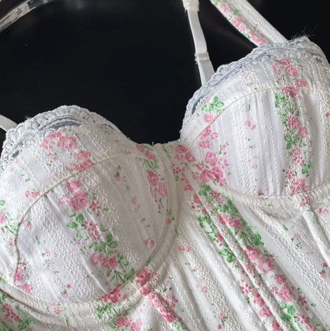 Sweetie Floral Print Fishbone Camisole