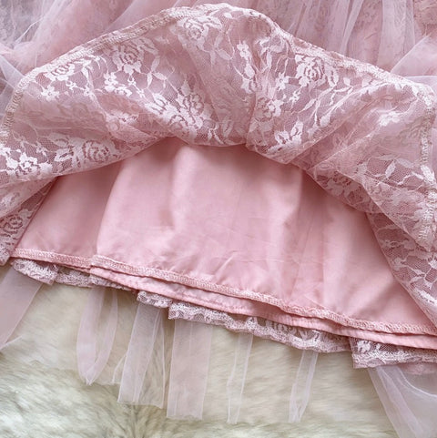 Fairy Beaded Mesh Patchwork Shirt