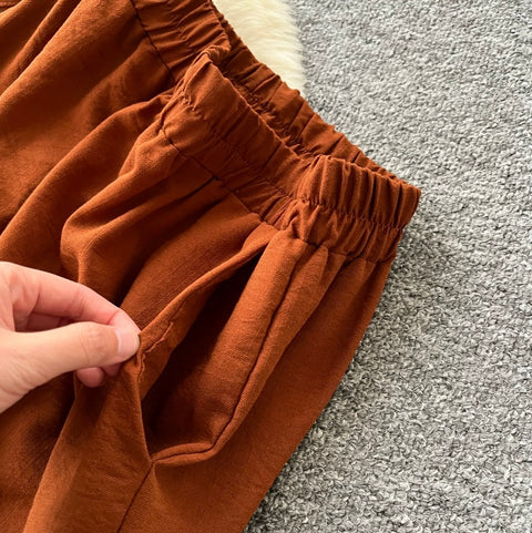 Drawstring Shirt & Trousers Casual 2Pcs