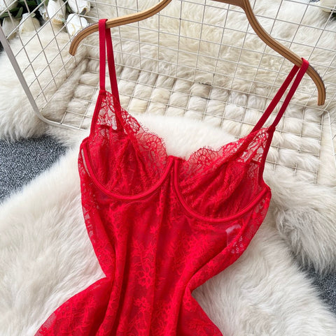Lace Shawl & Slip Dress 2Pcs