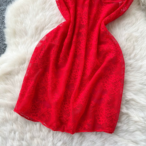 Lace Shawl & Slip Dress 2Pcs