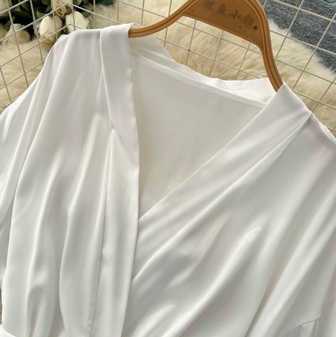 Lace-up Satin Patchwork Nightdress