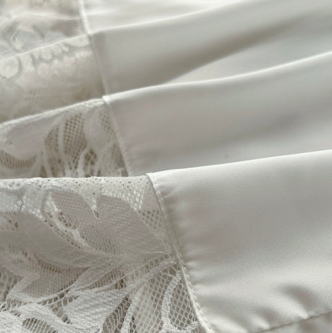 Lace-up Satin Patchwork Nightdress