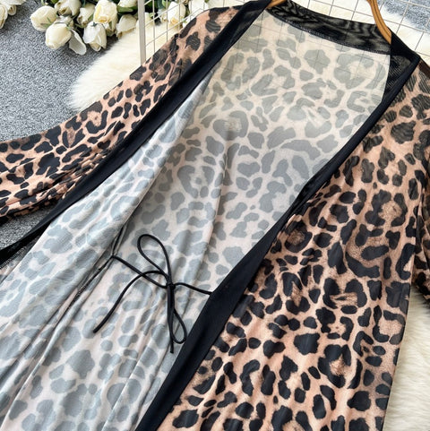V-neck Leopard Print Nightdress