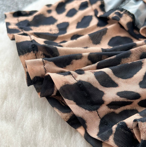 V-neck Leopard Print Nightdress