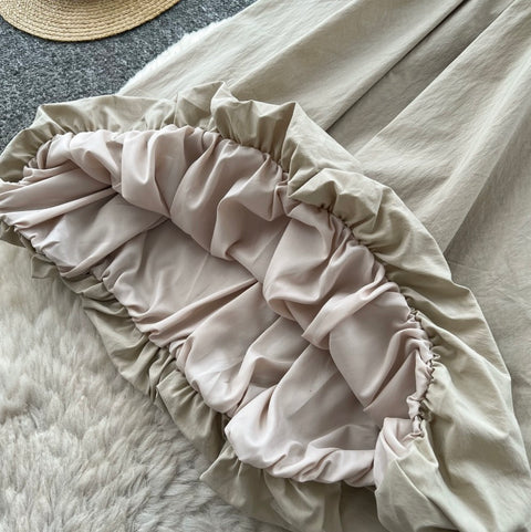Casual A-line Skirt with Belt