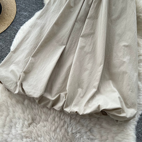Casual A-line Skirt with Belt