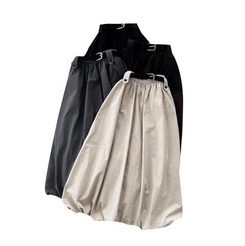 Casual A-line Skirt with Belt