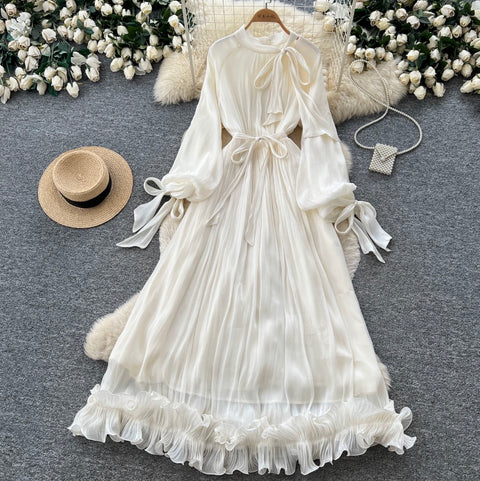 French Style Ruffled A-line Dress