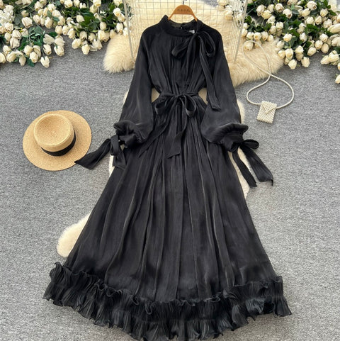 French Style Ruffled A-line Dress