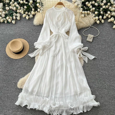 French Style Ruffled A-line Dress