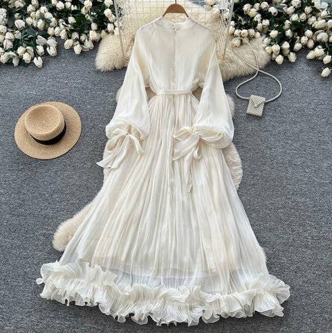 French Style Ruffled A-line Dress