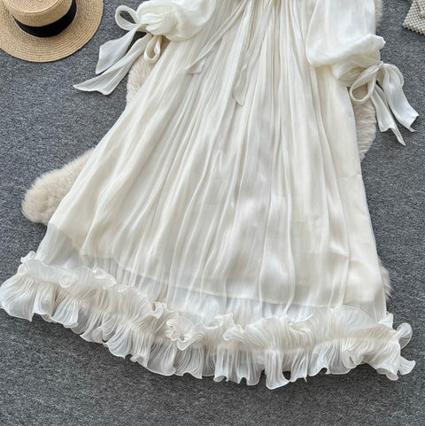 French Style Ruffled A-line Dress