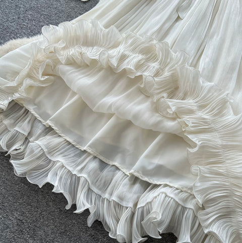 French Style Ruffled A-line Dress