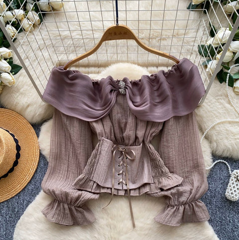 Sweetie Off-shoulder Ruffled Top