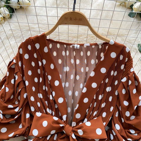 Puffy Sleeve Polka Dot Top