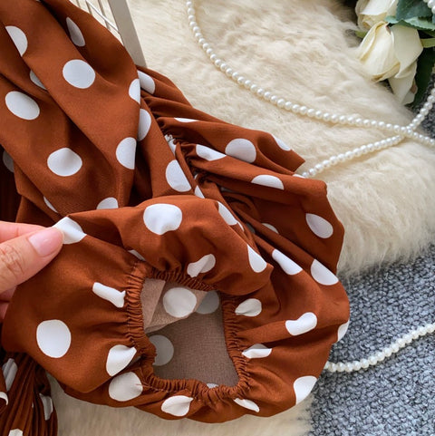 Puffy Sleeve Polka Dot Top