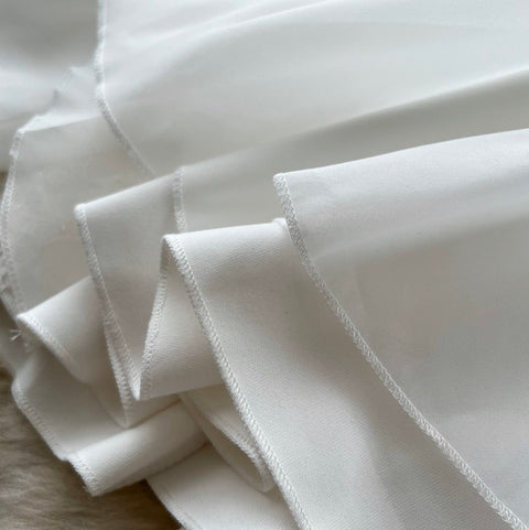 Premium Puff-Hem White Dress