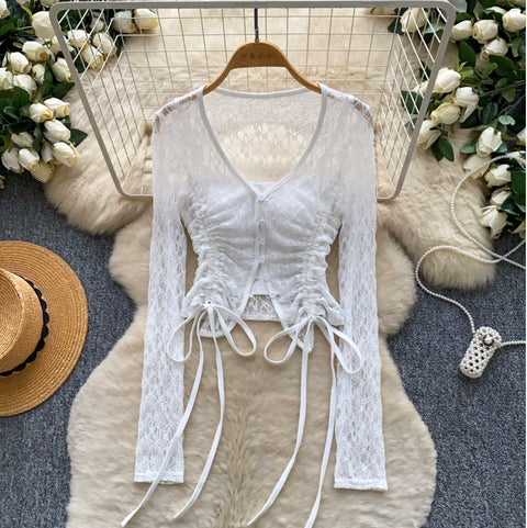 Lace Sunscreen Outwear & Camisole 2Pcs