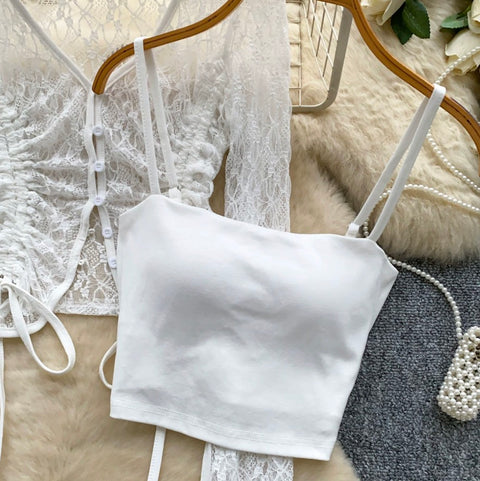 Lace Sunscreen Outwear & Camisole 2Pcs