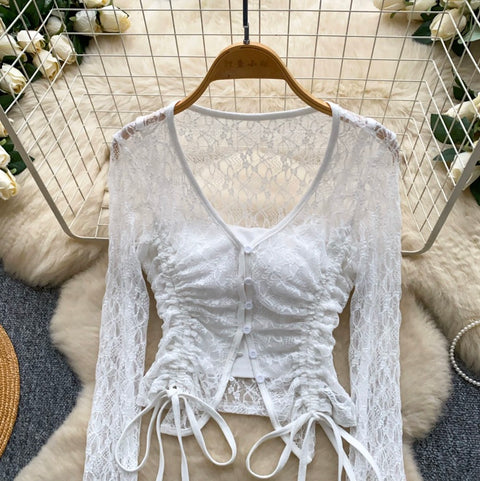 Lace Sunscreen Outwear & Camisole 2Pcs