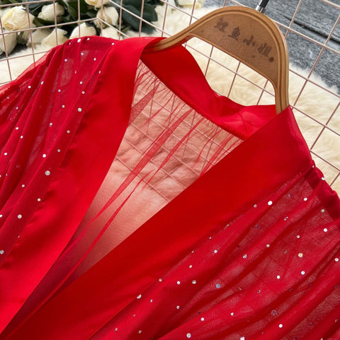Fairy Beaded Mesh Shawl Dress
