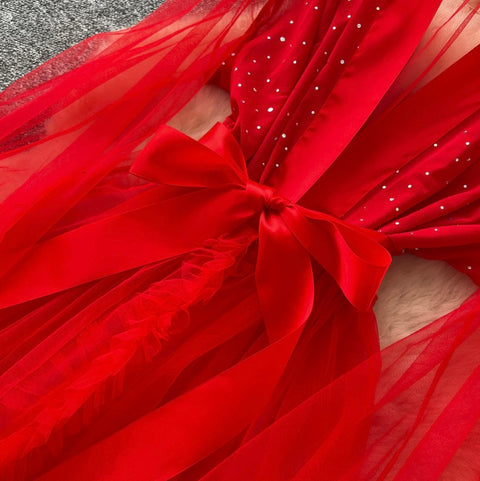 Fairy Beaded Mesh Shawl Dress