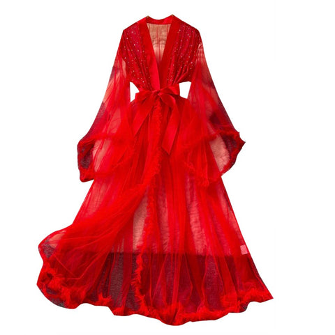Fairy Beaded Mesh Shawl Dress