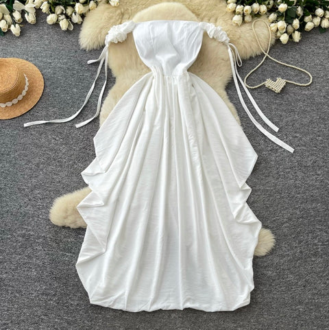 Off-shoulder Elegant White Dress