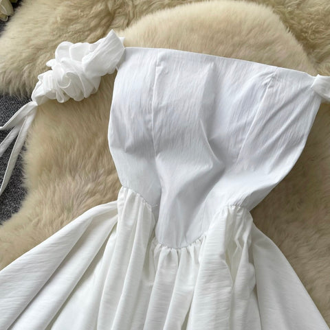 Off-shoulder Elegant White Dress