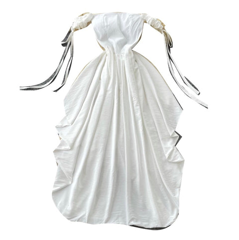 Off-shoulder Elegant White Dress