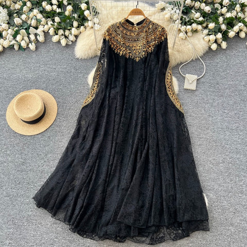 Beaded Embroidery Lace Dress