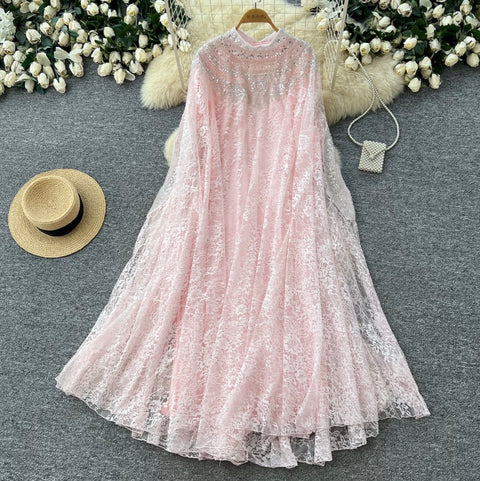 Beaded Embroidery Lace Dress
