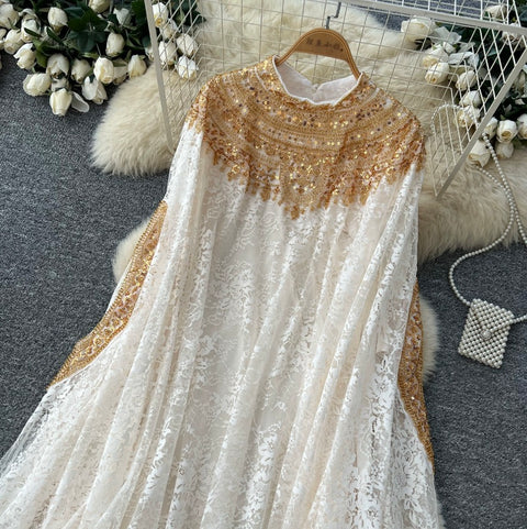 Beaded Embroidery Lace Dress
