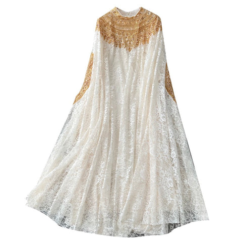 Beaded Embroidery Lace Dress