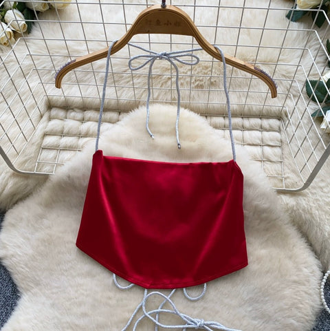 Halter Top & Skirt Red 2Pcs
