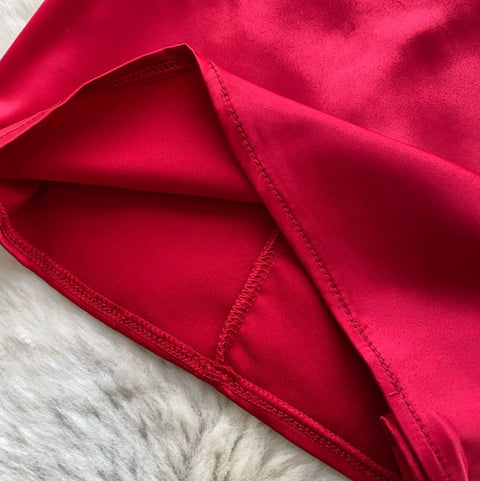 Halter Top & Skirt Red 2Pcs