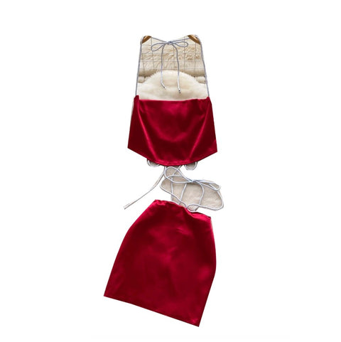 Halter Top & Skirt Red 2Pcs