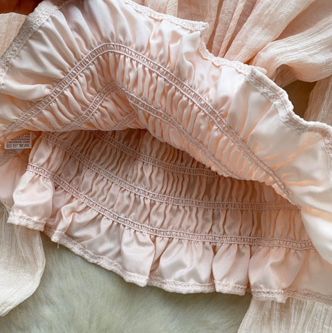 Sweetie Lace Trim Ruffled Top