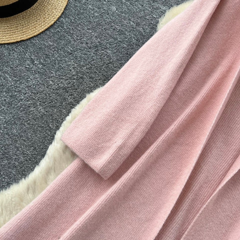 Shawl & Slip Dress Knitted 2Pcs